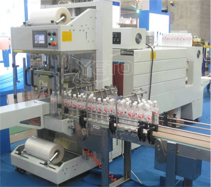 Automatic Big Box and Dozen Bottle Plastic Cutting Shrinking Machine